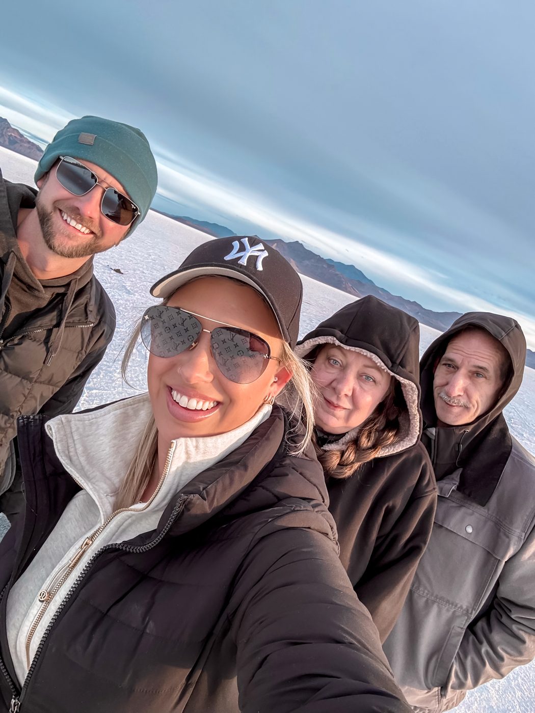 The Willis family at the Bonneville Salt Flats