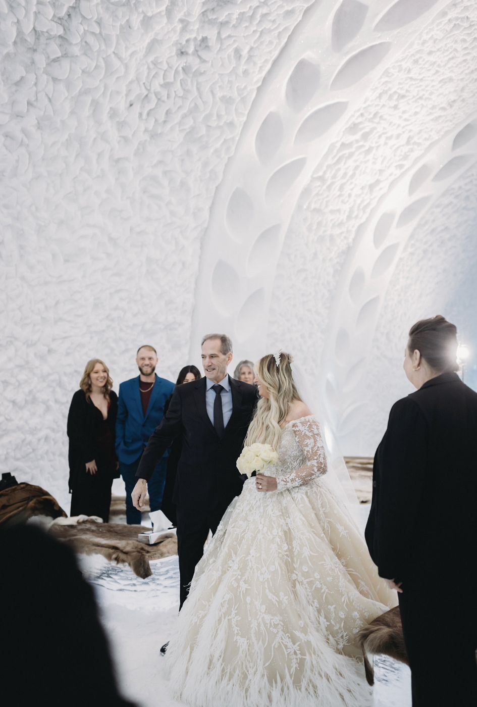 Charles walking his daughter down the aisle